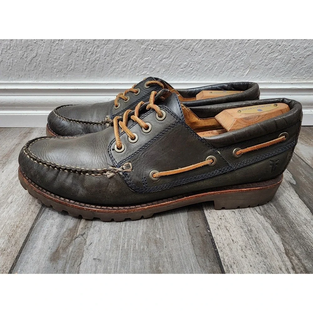 Frye Brown Leather Boat Shoes Size 11.5 D